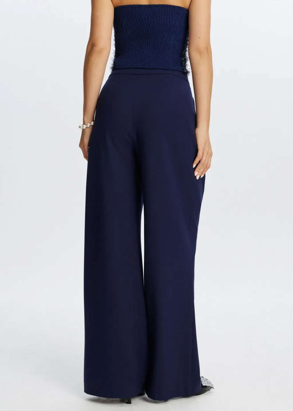 Broeken<The Sting Pantalon overlap detail donkerblauw