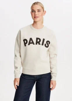 Sweaters En Hoodies<The Sting Paris geborduurde sweater lichtzand