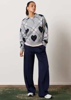 Broeken<The Sting Pintuck broek donkerblauw