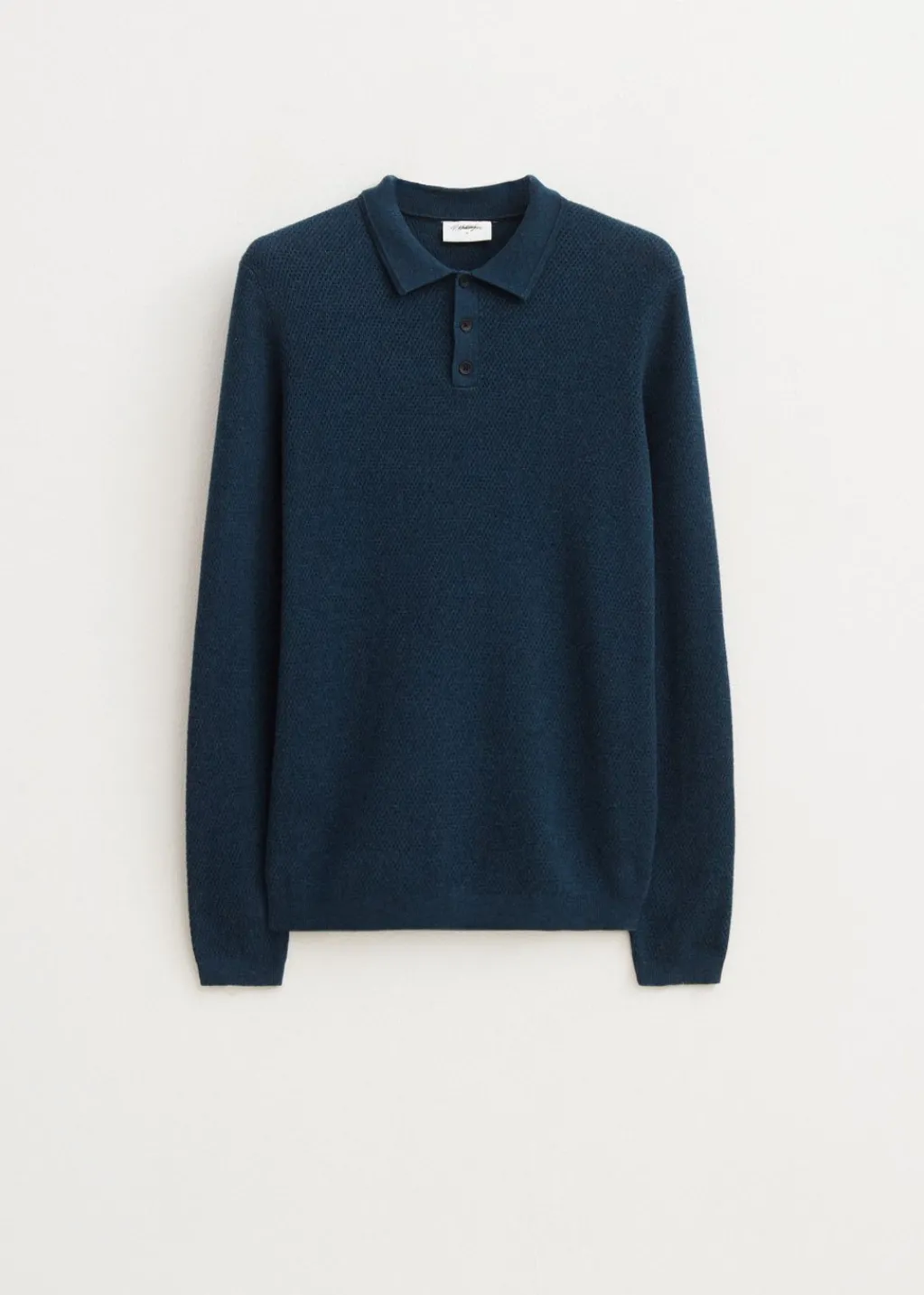 Polo's|Truien En Vesten<The Sting Polo met honinggraatdetail petrol