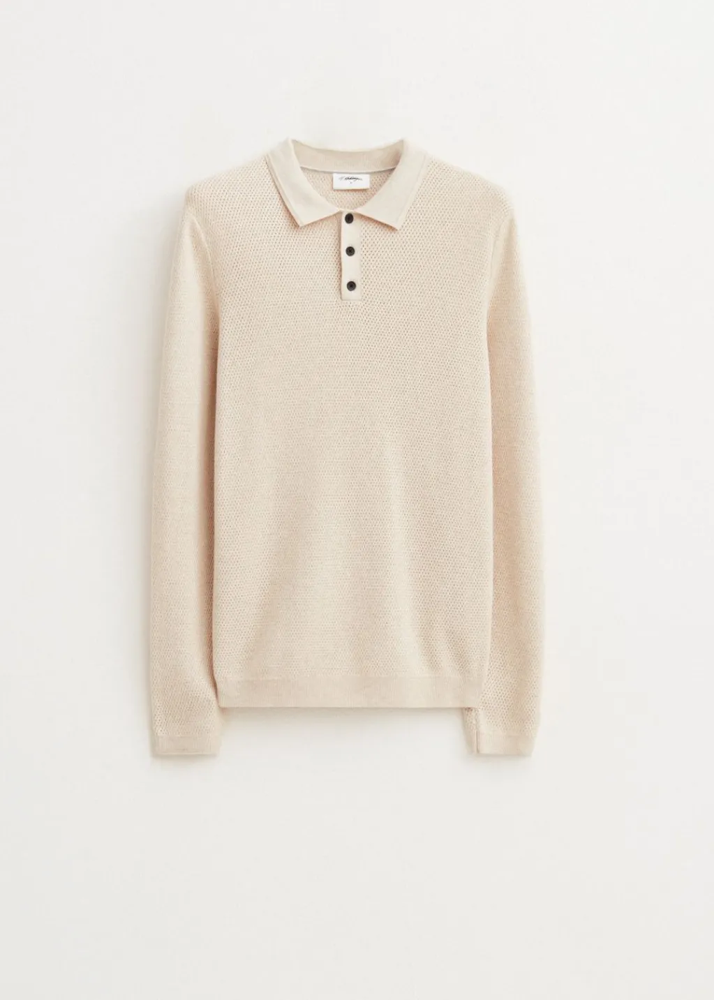 Polo's|Truien En Vesten<The Sting Polo met honinggraatdetail lichtzand