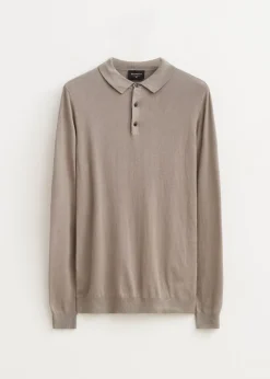 Polo's|Truien En Vesten<The Sting Polo met lange mouwen toffee