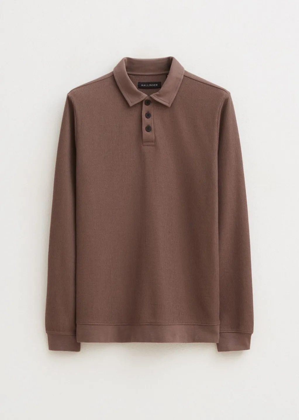 Polo's|T-Shirts<The Sting Polo met rib structuur lichtbruin