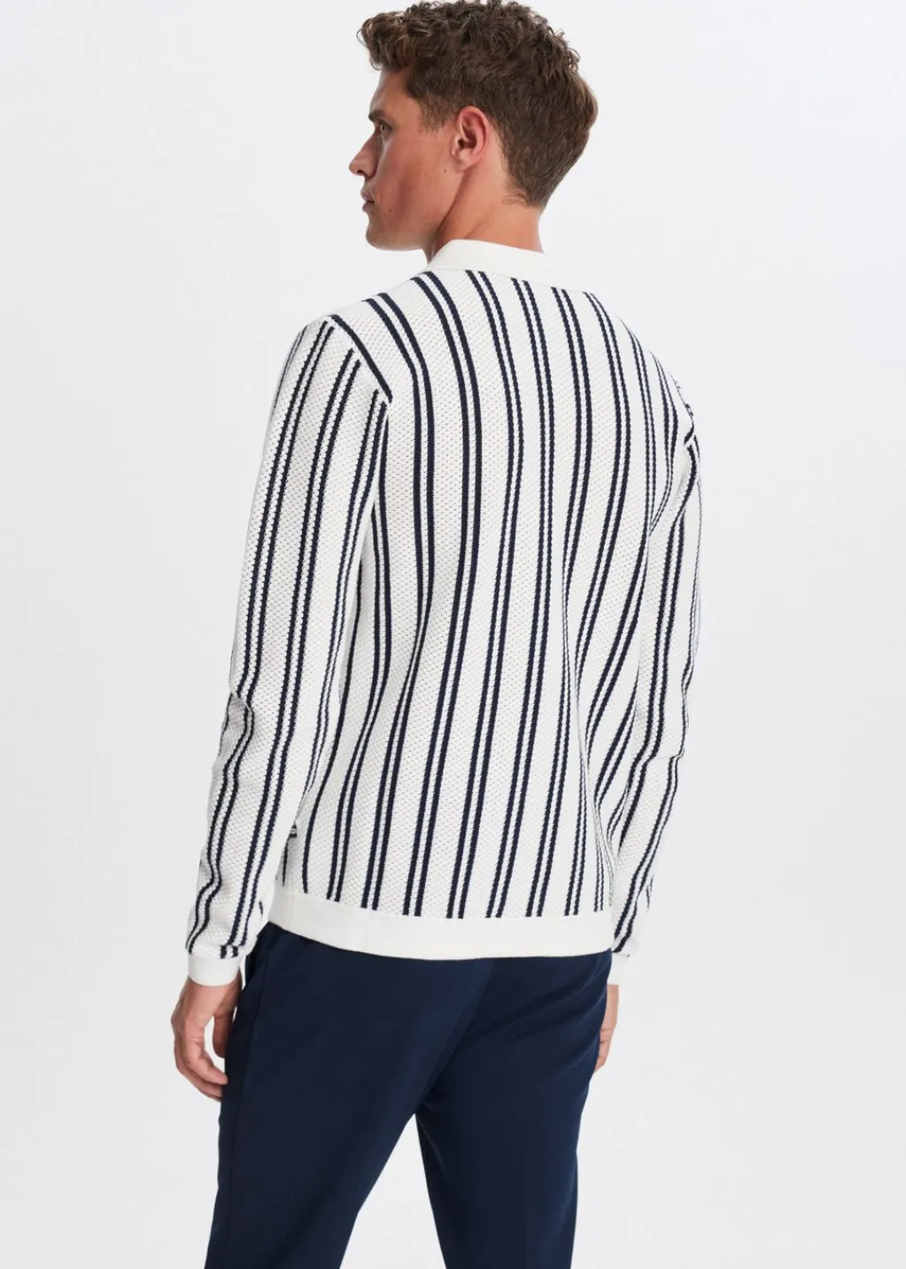 Polo's|Truien En Vesten<The Sting Polo met strepen donkerblauw