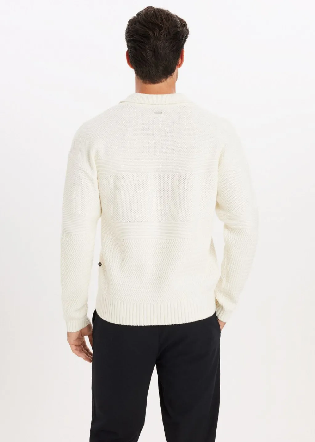 Polo's|Truien En Vesten<The Sting Polo met structuurdetails wit, off-white