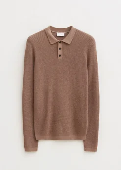 Polo's|Truien En Vesten<The Sting Polo met wafelstructuur bruin gemêleerd