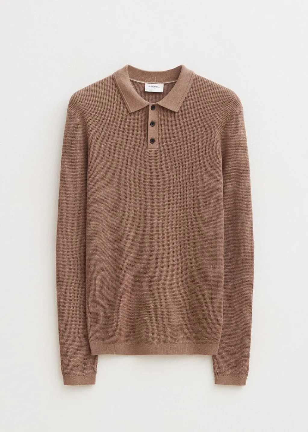 Polo's|Truien En Vesten<The Sting Polo met wafelstructuur bruin gemêleerd