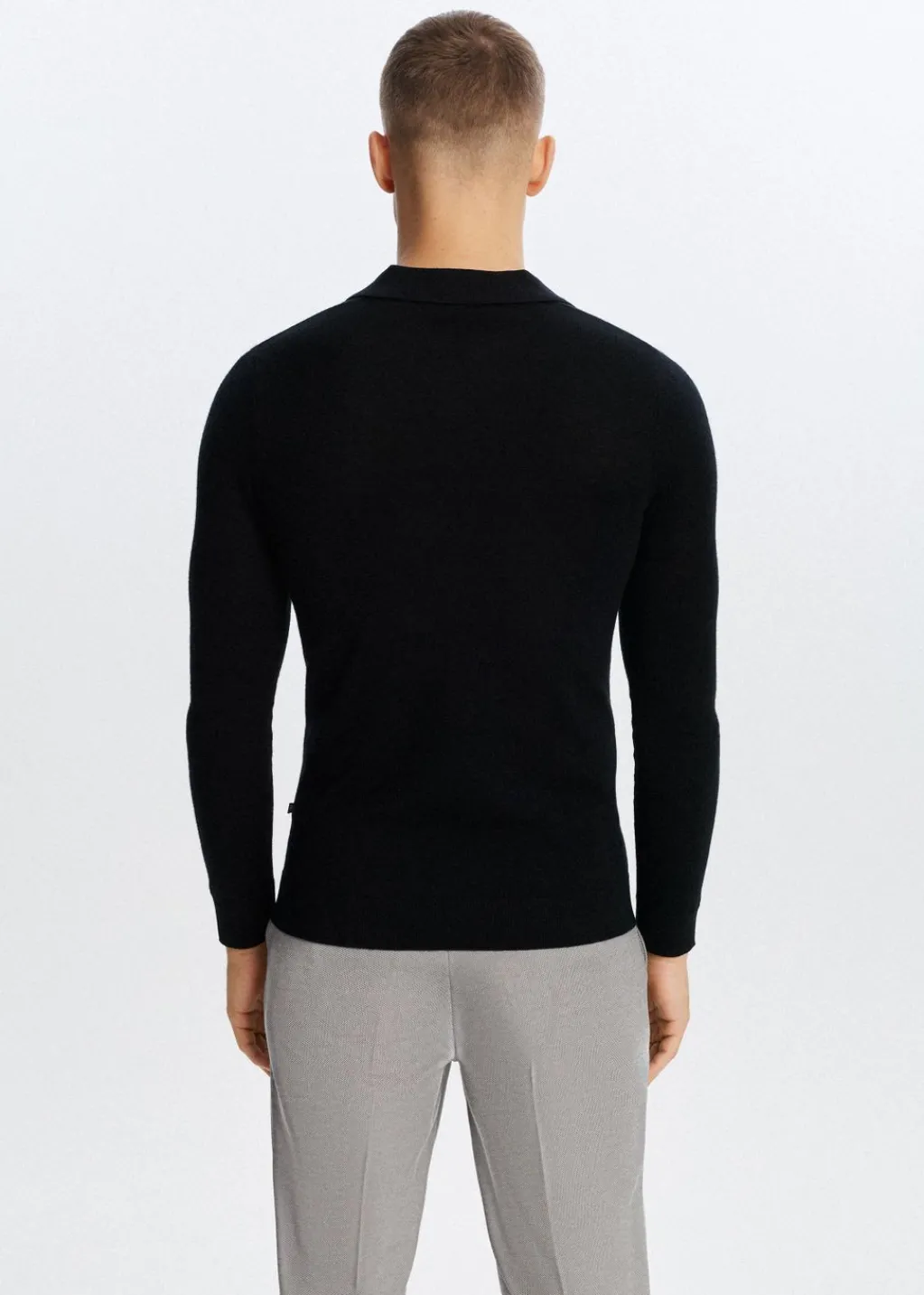 Polo's|Truien En Vesten<The Sting Polo van merinowol zwart