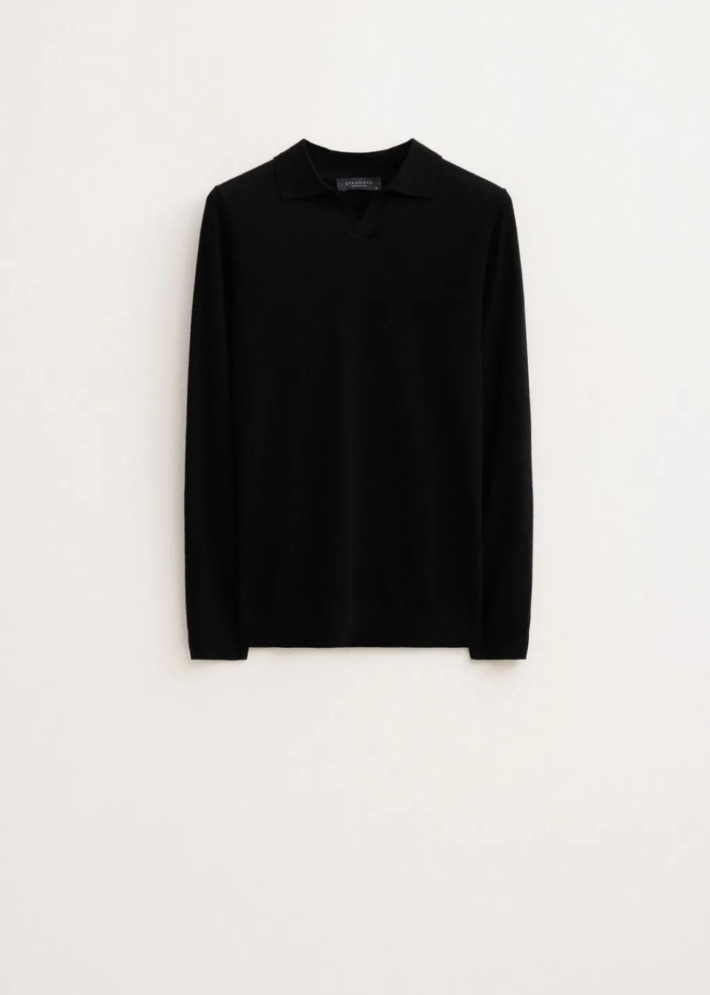 Polo's|Truien En Vesten<The Sting Polo van merinowol zwart