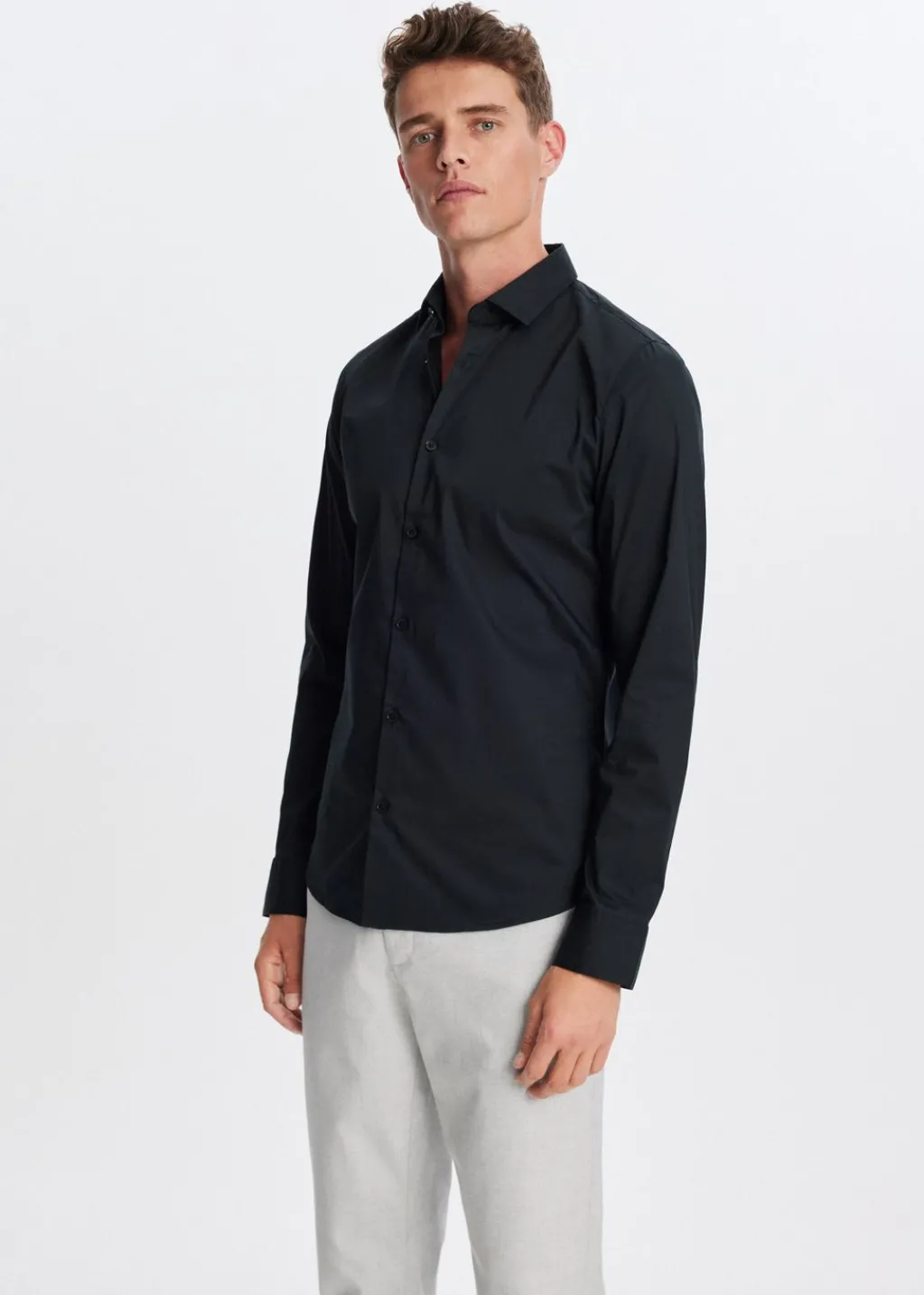 Overhemden<The Sting Poplin overhemd zwart