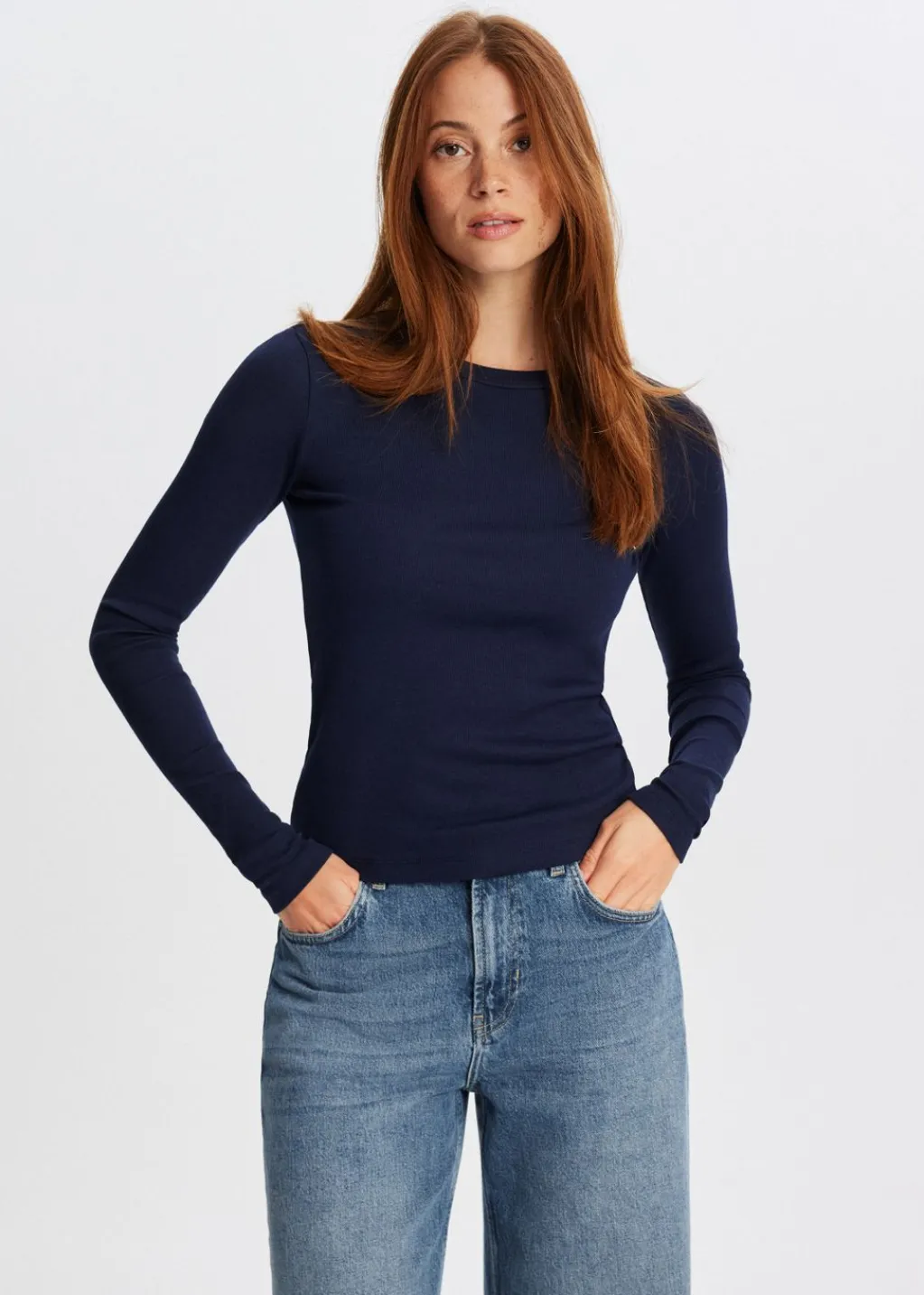T-Shirts<The Sting Rib t-shirt met lange mouwen donkerblauw