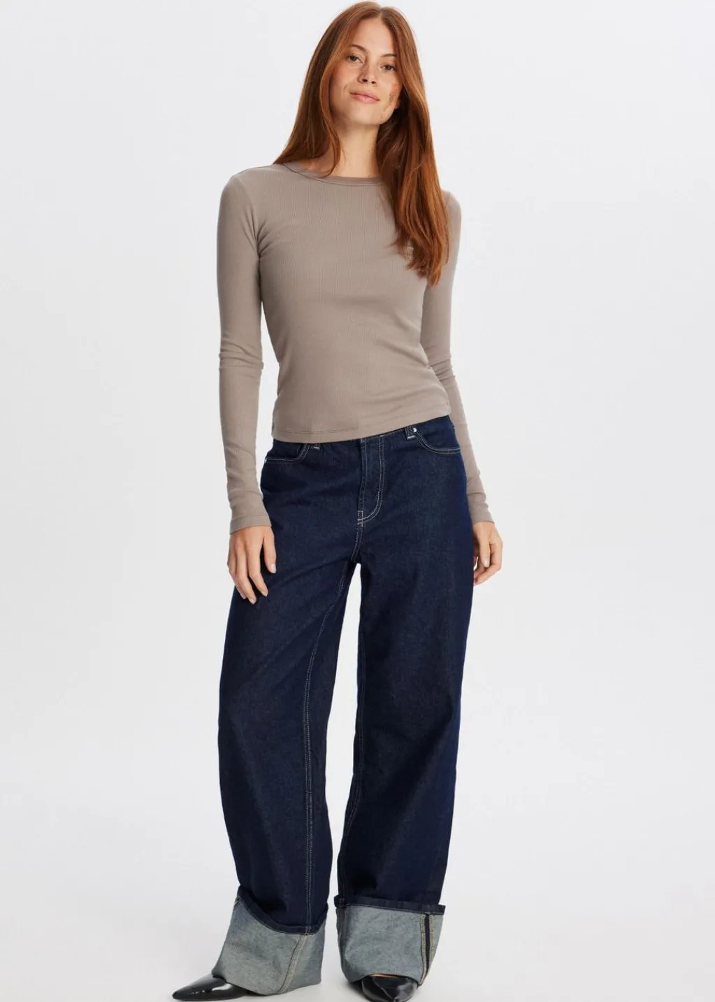 T-Shirts<The Sting Rib t-shirt met lange mouwen taupe