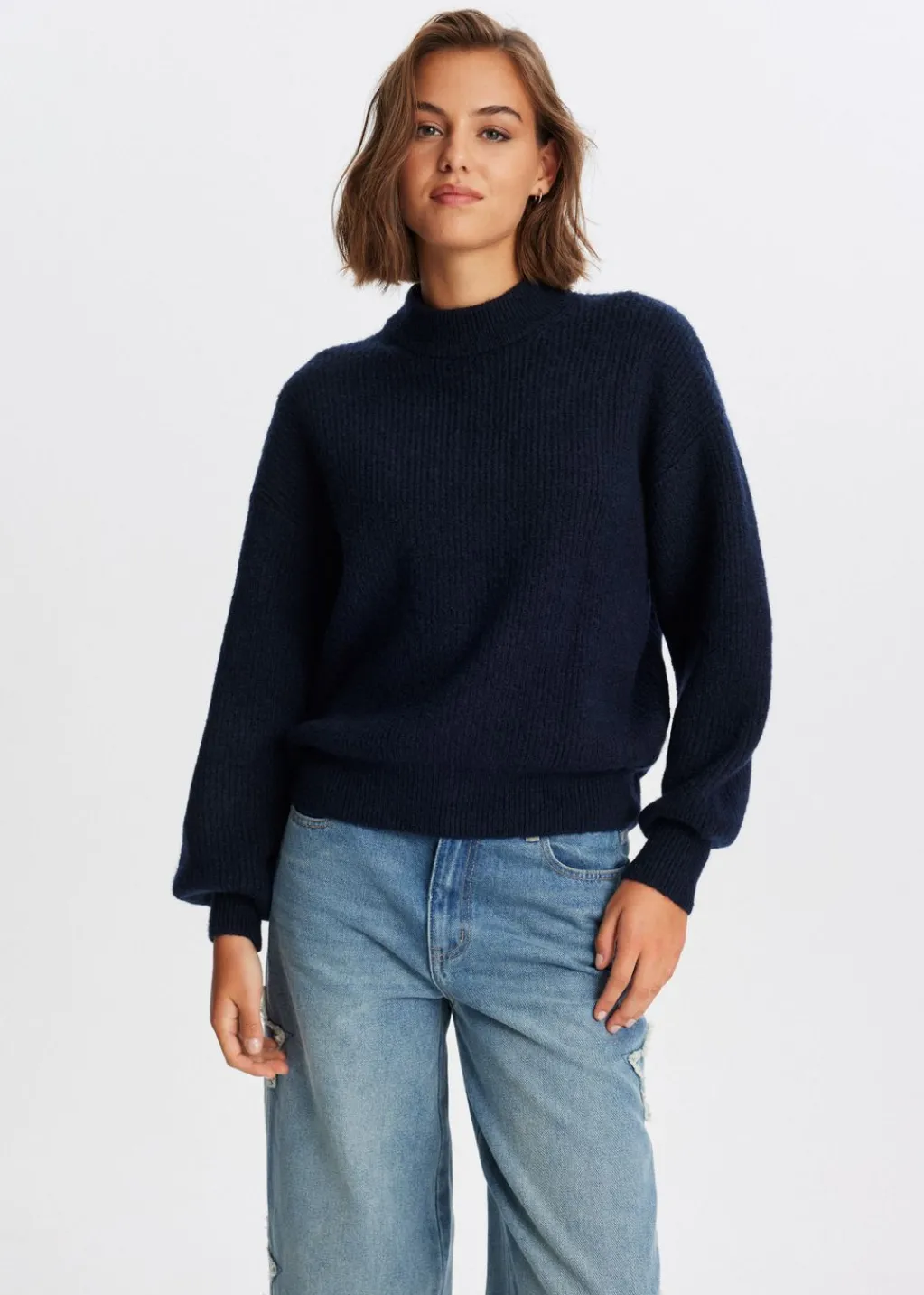 Truien En Vesten<The Sting Ribgebreide trui donkerblauw