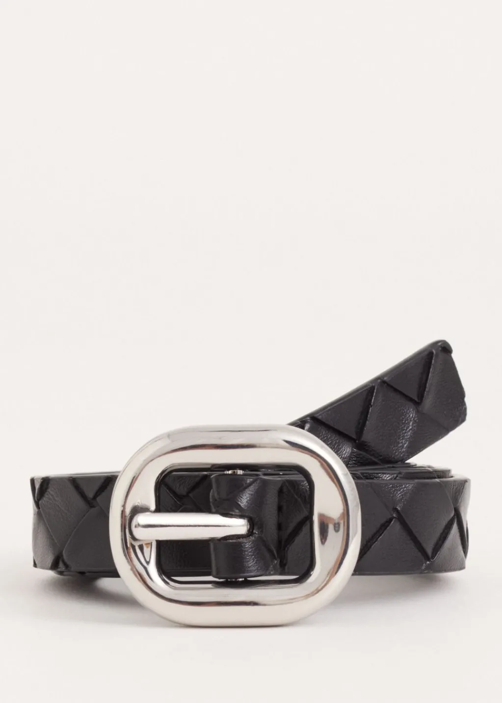 Riemen<The Sting Riem met gevlochten design zwart