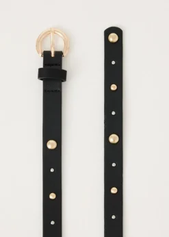 Riemen<The Sting Riem met ronde studs zwart