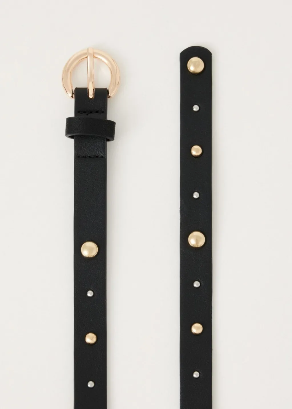 Riemen<The Sting Riem met ronde studs zwart