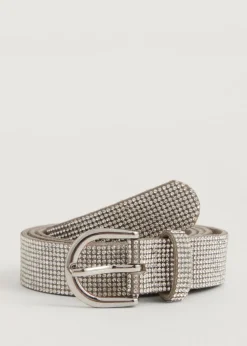 Riemen<The Sting Riem met strass details zilver