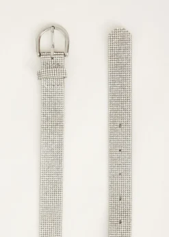 Riemen<The Sting Riem met strass details zilver