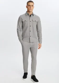 Broeken<The Sting Slim fit piqué broek taupe