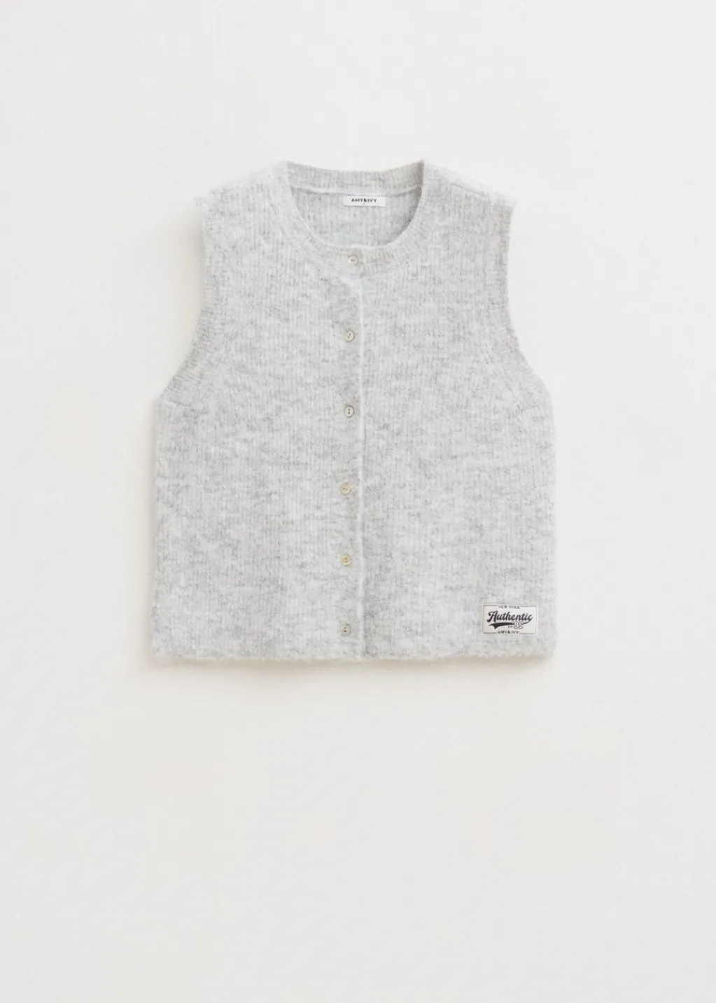 Truien En Vesten<The Sting Spencer met knoopjes grijs, licht melee