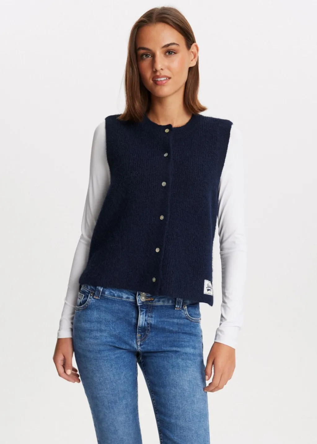 Truien En Vesten<The Sting Spencer met knoopjes donkerblauw