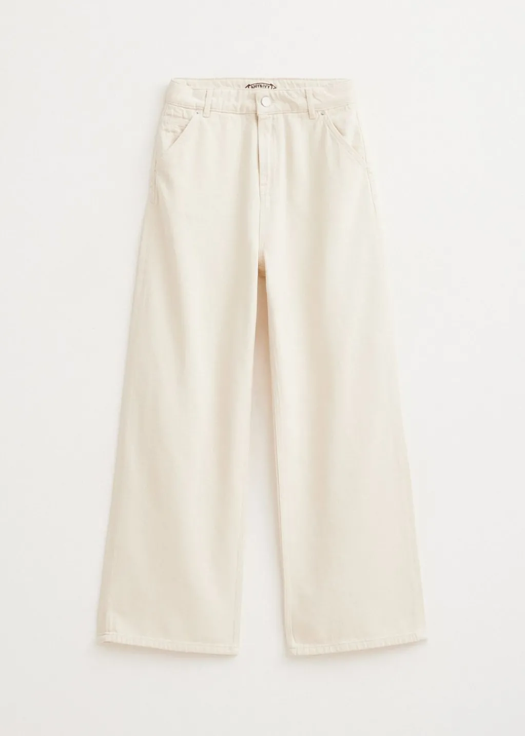 Jeans<The Sting Straight leg jeans met baggy fit ecru