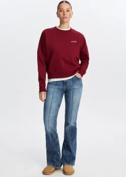 Sweaters En Hoodies<The Sting Sweater met broderie donkerrood