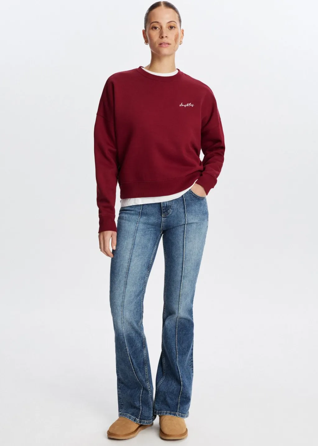 Sweaters En Hoodies<The Sting Sweater met broderie donkerrood