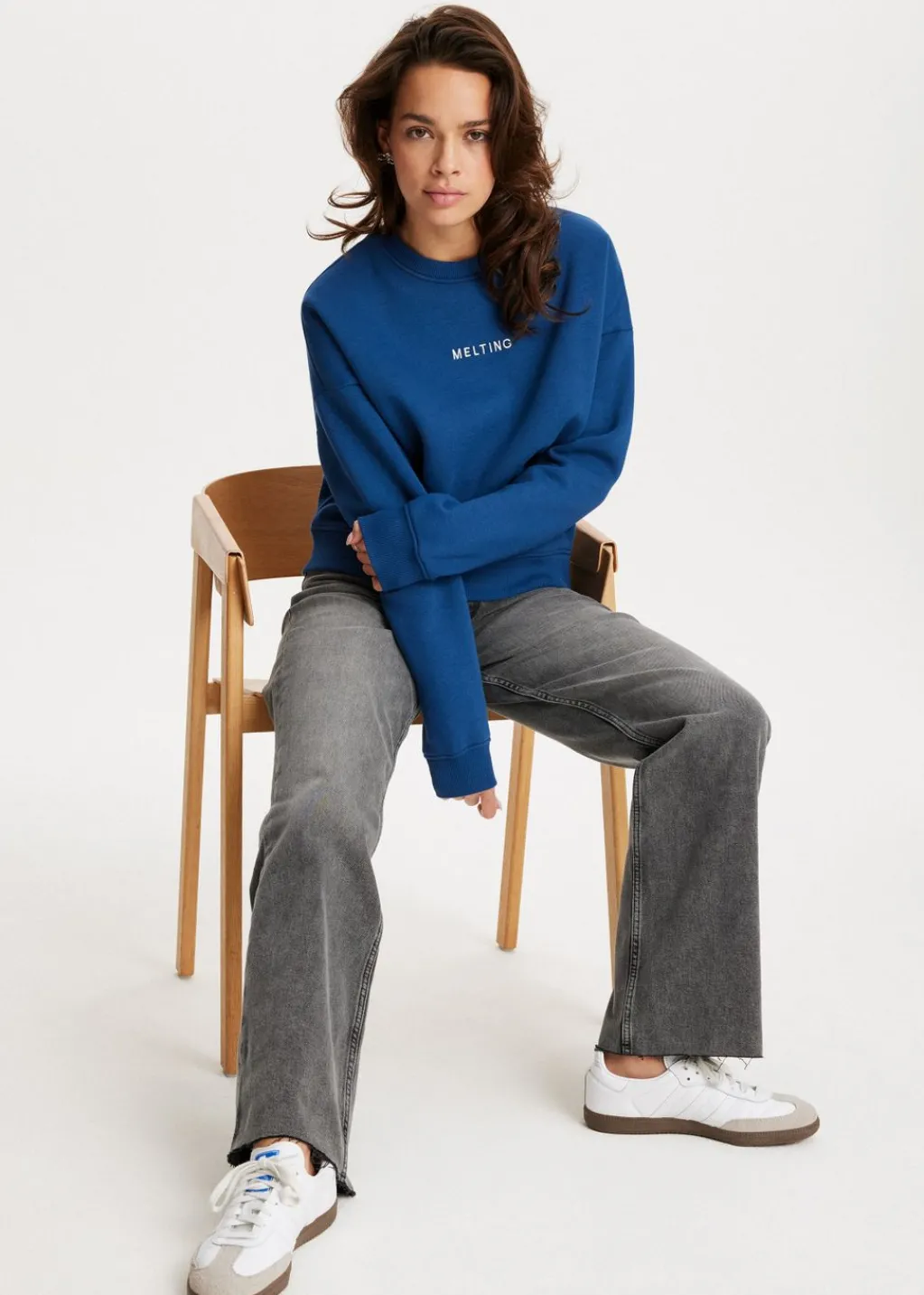Sweaters En Hoodies<The Sting Sweater met merk print blauw, donker kobalt