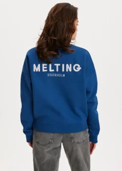 Sweaters En Hoodies<The Sting Sweater met merk print blauw, donker kobalt