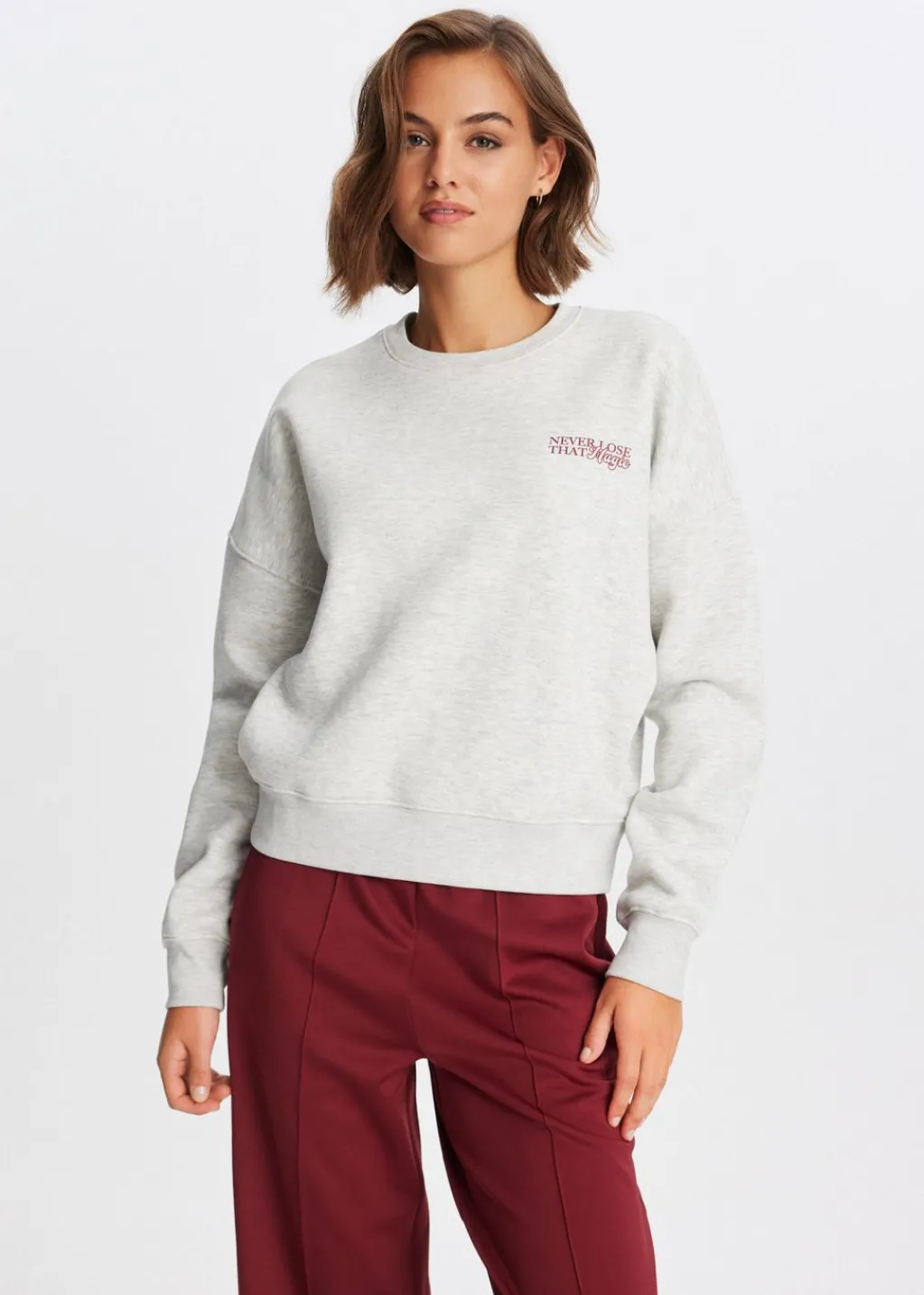 Sweaters En Hoodies<The Sting Sweater met tekstprint grijs, licht melee