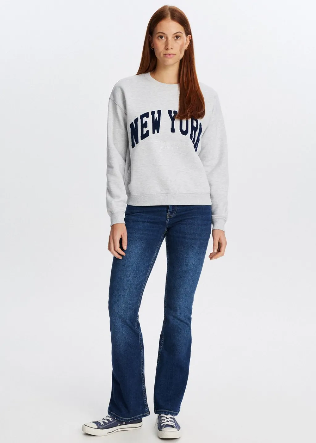 Sweaters En Hoodies<The Sting Sweater met varsity print donkerblauw