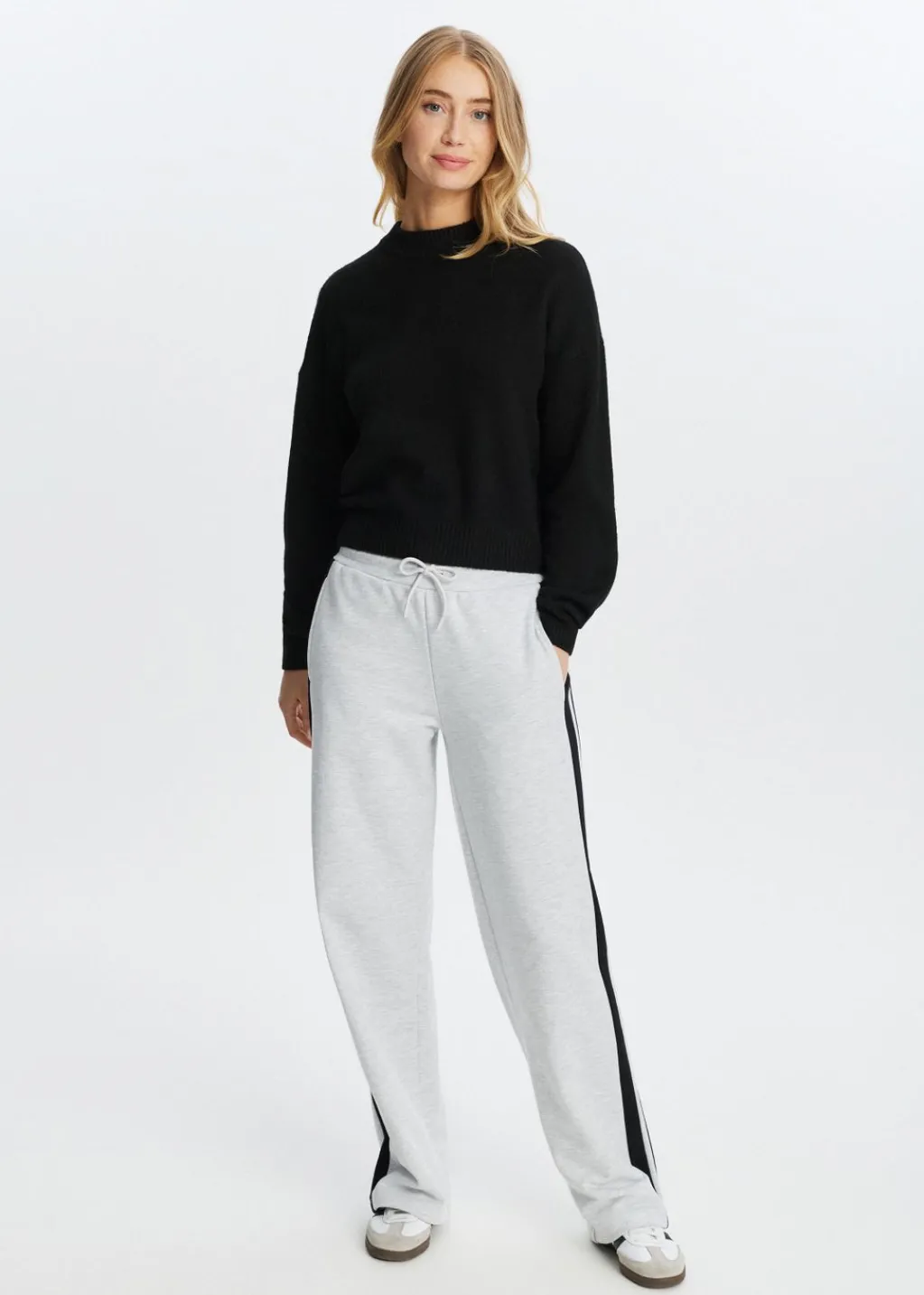 Broeken<The Sting Sweatpants met streep grijs gemêleerd