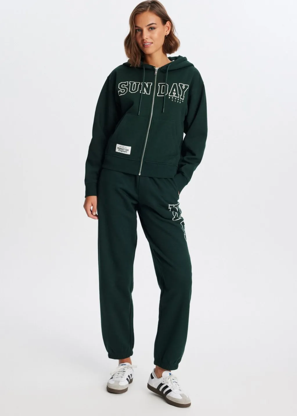 Broeken<The Sting Sweatpants met zijprint donkergroen