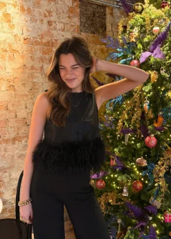 Tops<The Sting Top met franjes zwart