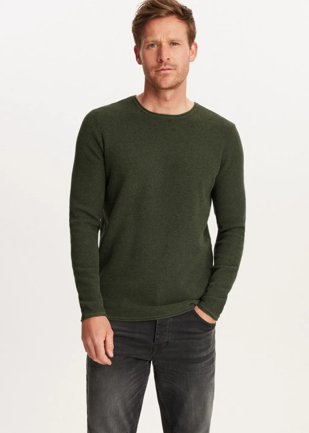 Basics|Truien En Vesten<The Sting Trui melange donkergroen