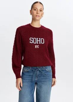 Truien En Vesten<The Sting Trui met borduurdetail donkerrood