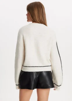 Truien En Vesten<The Sting Trui met contrasterende details off-white gemêleerd