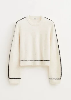 Truien En Vesten<The Sting Trui met contrasterende details off-white gemêleerd