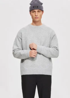 Truien En Vesten<The Sting Trui met crewneck grijs gem&ecirc;leerd