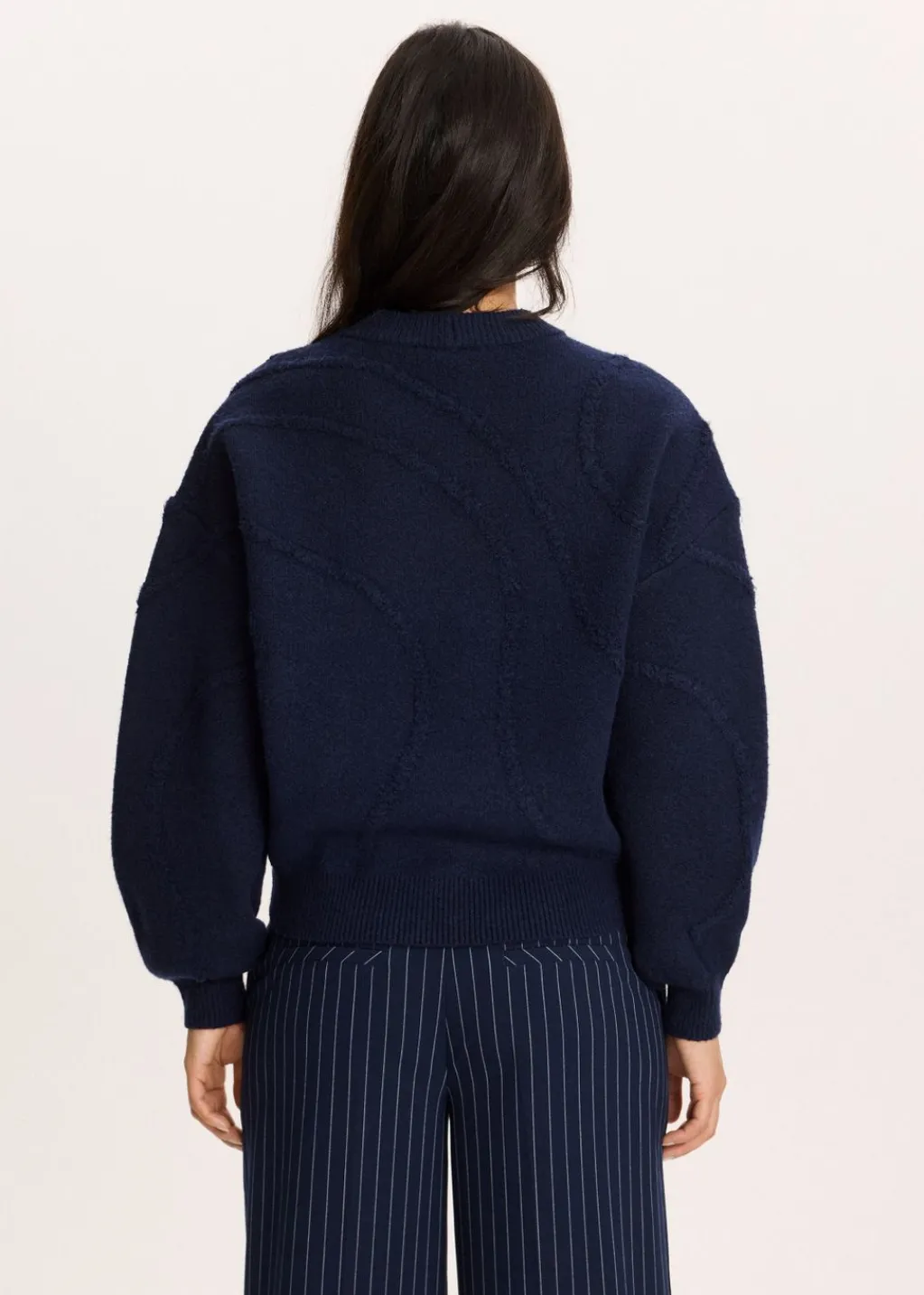 Truien En Vesten<The Sting Trui met 3D patroon donkerblauw