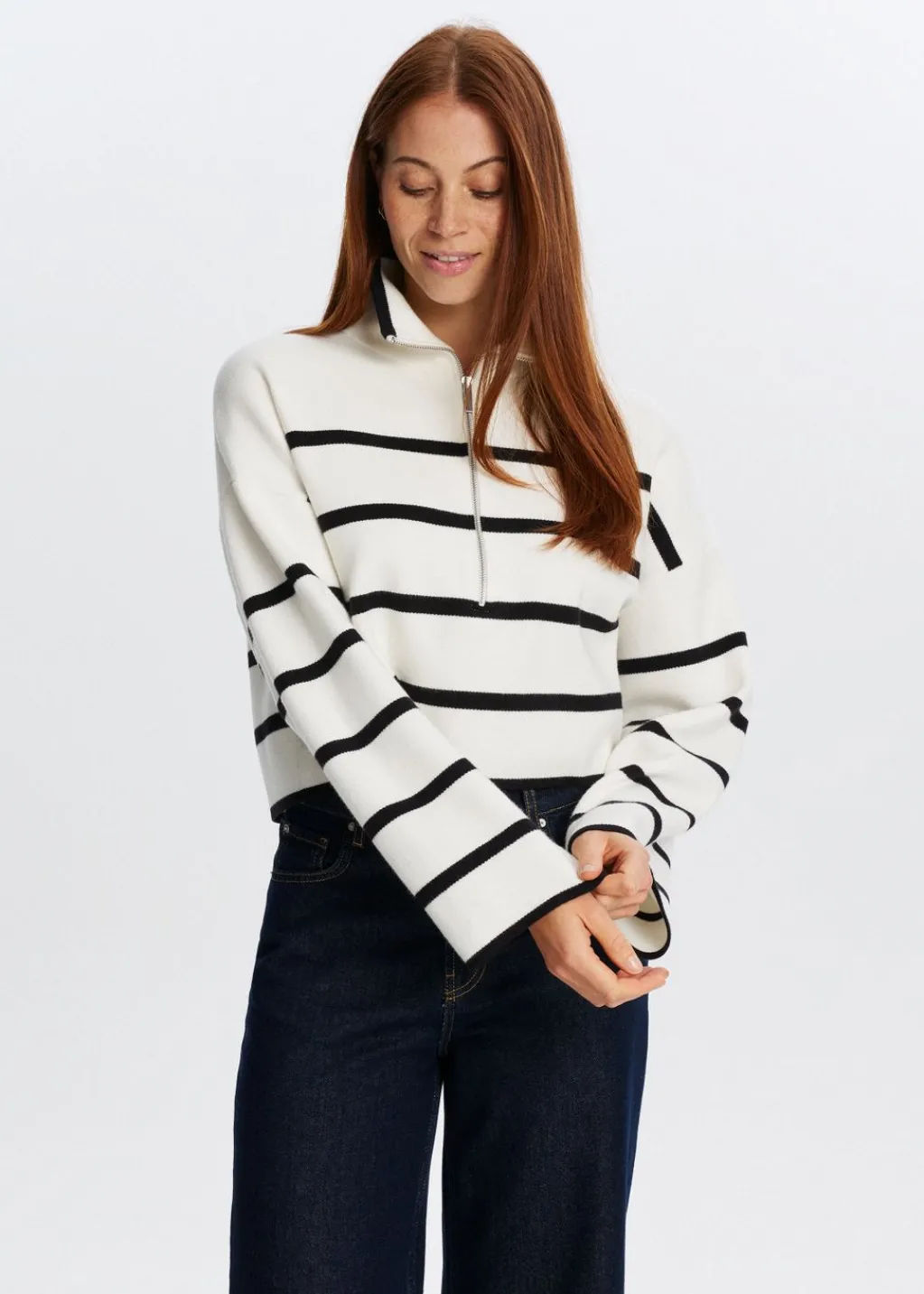 Truien En Vesten<The Sting Trui met half zip meerkleurig