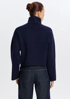 Truien En Vesten<The Sting Trui met half zip donkerblauw