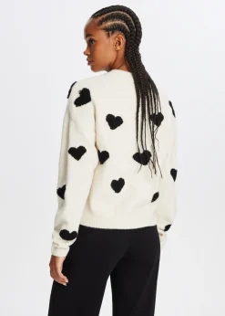 Truien En Vesten<The Sting Trui met hartjes beige