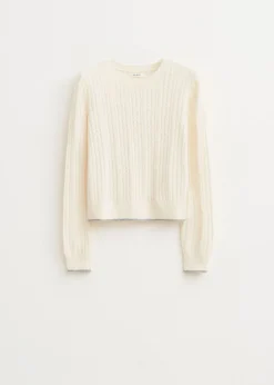 Truien En Vesten<The Sting Trui met kabelpatroon wit, off-white