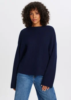 Truien En Vesten<The Sting Trui met mockneck donkerblauw