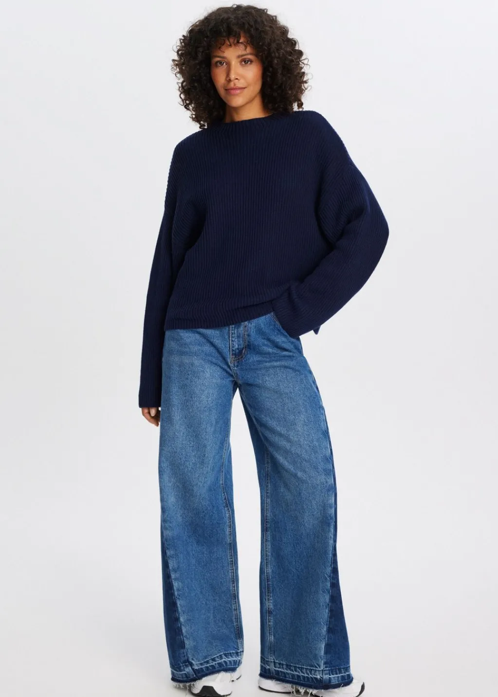 Truien En Vesten<The Sting Trui met mockneck donkerblauw