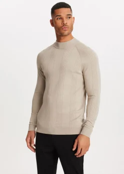 Truien En Vesten<The Sting Trui met mock-neck taupe