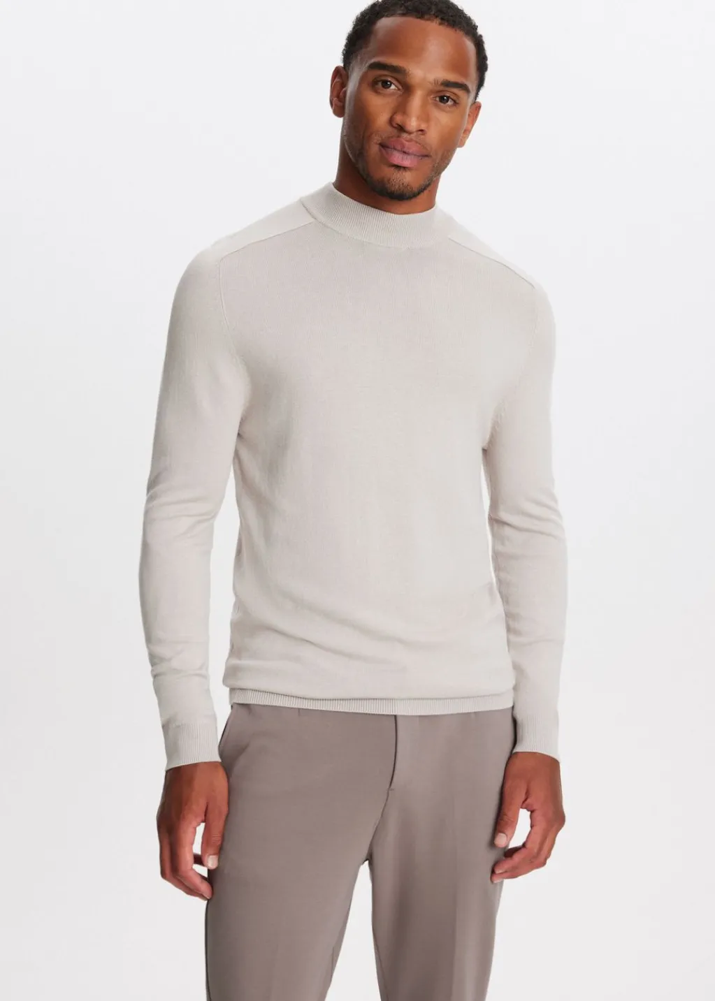 Truien En Vesten<The Sting Trui met mock-neck klei