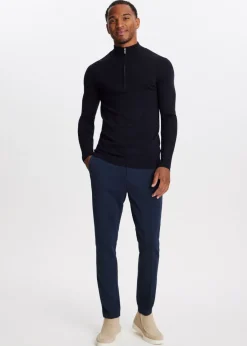 Truien En Vesten<The Sting Trui met rits donkerblauw